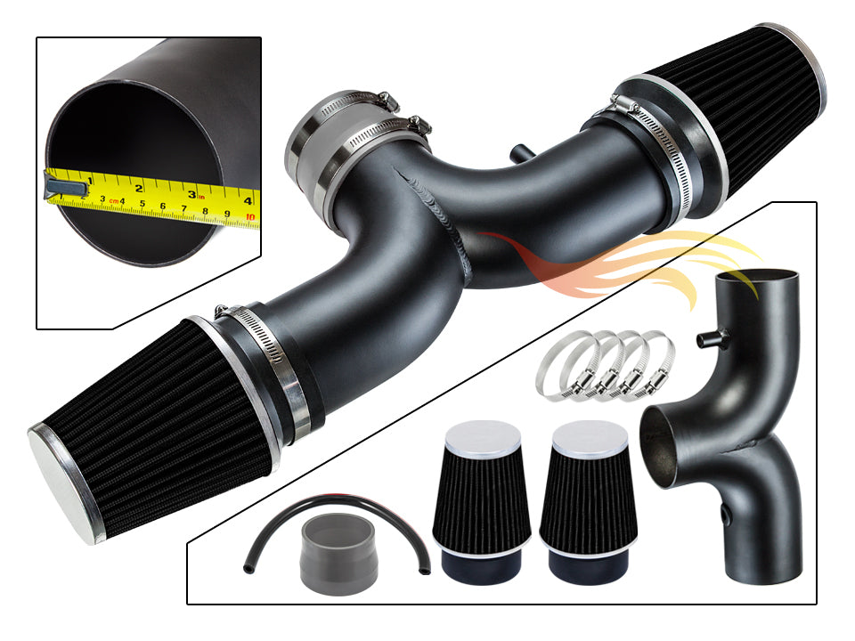 2004-2009 Dodge Durango/Dakota, 2002-2008 Ram 1500, 2004-2007 Jeep Liberty 3.7L/4.7L (Dual) Short Ram Air Intake Kit | Rtunes Racing | SI-DG-07