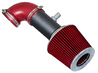 Rtunes Racing WSI-DG-12 matte black pipe short ram air intake, Red