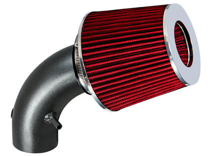 Rtunes Racing WSI-DG-19 matte black pipe short ram air intake, Red