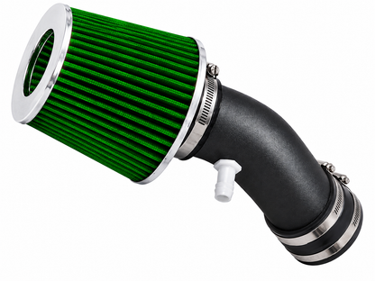 Rtunes Racing WSI-DG-24 matte black pipe short ram air intake, Green