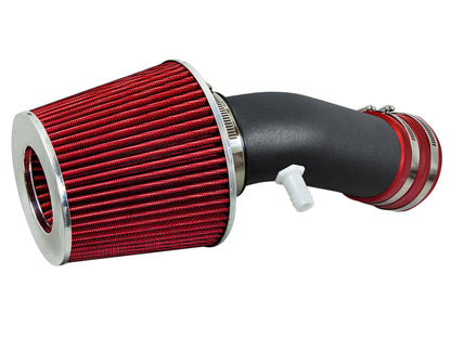 Rtunes Racing WSI-DG-24 matte black pipe short ram air intake, Red