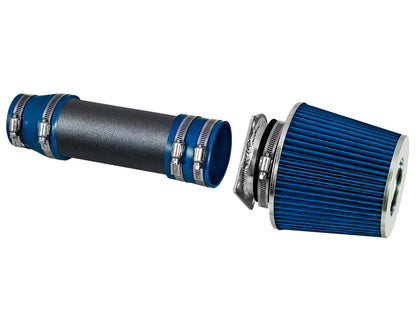 Rtunes Racing WSI-FD-10 matte black pipe short ram air intake, blue