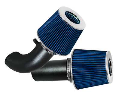 Rtunes Racing WSI-FD-18 matte black pipe short ram air intake, Blue