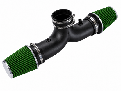 Rtunes Racing WSI-JP-13 matte black pipe dual short ram air intake, green