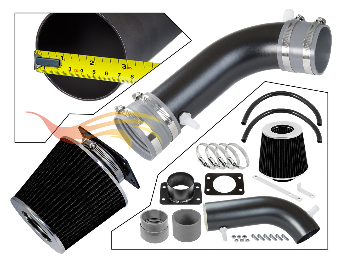 Short Ram Air Intake Kit For 1992-1995 Lexus SC300, GS300 3.0L V6 | Rtunes Racing | WSI-LX-03GYB