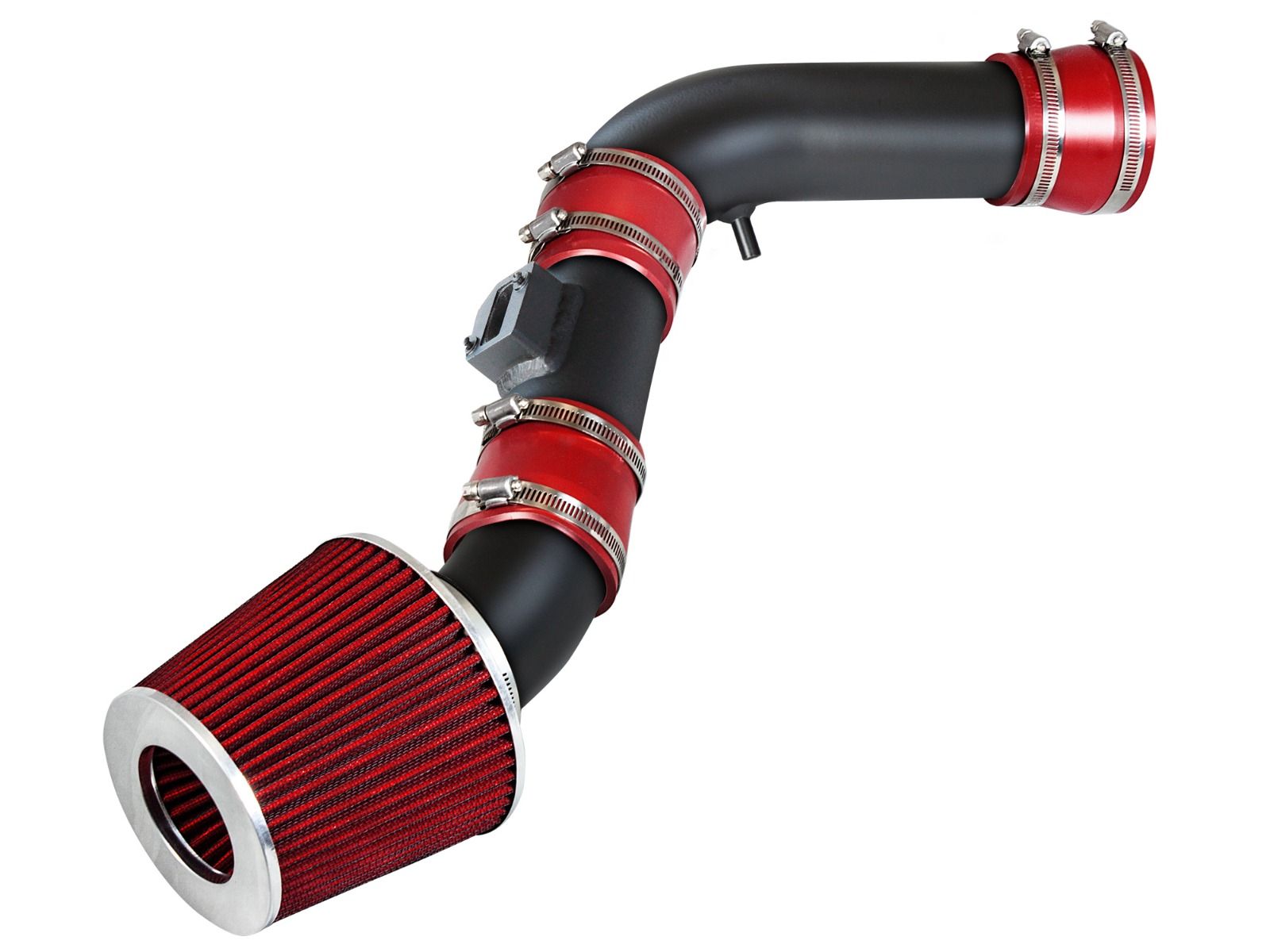 RW SERIES - MATTE BLACK PIPE RED - SHORT RAM INTAKE Compatible For 07-12  Chevrolet Colorado/GMC Canyon/Hummer H3/H3T 3.7L I5